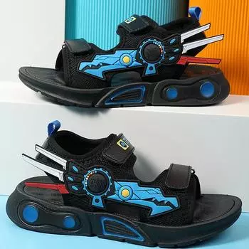 Летние детские сандалии 28-40 лет, уличная пляжная спортивная обувь, сандалии Magic Boy, сандалии для девочек 28 синий/чёрный