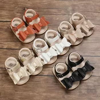 Летние детские сандалии для девочек 0–1 года, противоскользящая обувь для обучения малышей 11 чёрный