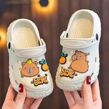 Летние детские сандалии для мальчиков и девочек, нескользящие тапочки, детская обувь 26/27 хаки