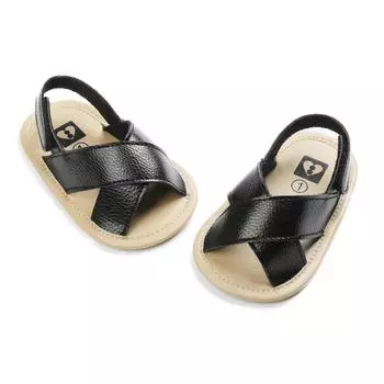 Летние детские сандалии для мальчиков и девочек, обувь для кроватки из искусственной кожи на нескользящей мягкой подошве, От 0 до 18 месяцев L