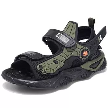 Летние детские сандалии Модные легкие повседневные сандалии для отдыха на открытом воздухе Пляжная обувь Домашние тапочки Детские сандалии Обувь 28 чёрный/красный