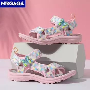 Летние детские сандалии, мягкая нескользящая обувь для маленьких девочек, дышащие детские уличные пляжные сандалии с открытым носком 25
