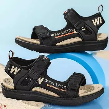 Летние детские сандалии, уличные пляжные кроссовки, сандалии Magic Post для мальчиков, сандалии для девочек 28 зелёный/чёрный