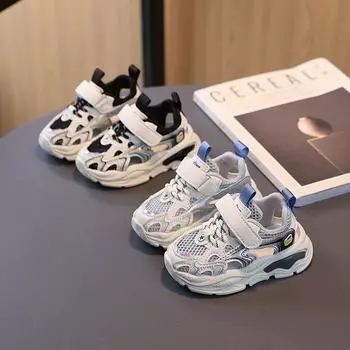 Летние детские сетчатые кроссовки, новые детские сандалии, детская обувь, дышащая обувь с отверстиями для мальчиков, спортивная обувь для девочек, спортивная обувь 21 чёрный