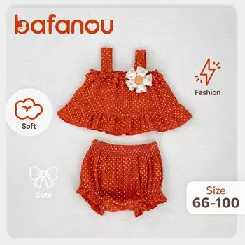 Летние детские шаровары с принтом в виде слинг-топа для новорожденных, одежда в горошек для маленьких девочек, милые комплекты одежды bafanou 23172 66cm(3-6M) красный