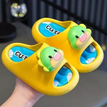 Летние детские шлепанцы Детские сандалии Тапочки с защитой от скольжения для мальчиков и девочек Детская обувь 24-25 небесно-голубой