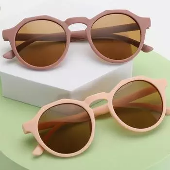 Летние детские солнцезащитные очки в круглой оправе с матовой защитой от ультрафиолета, однотонные солнцезащитные очки для мальчиков и девочек с защитой от ультрафиолета UV400 3-12 лет Style 8