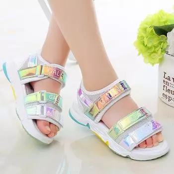 Летние детские спортивные сандалии для девочек, повседневные пляжные сандалии с мягкой подошвой 27 оранжевый