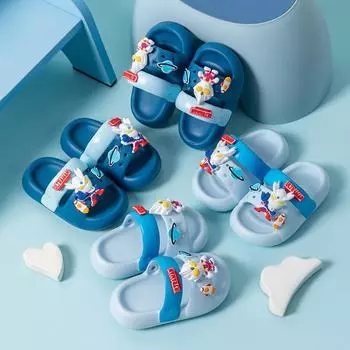 Летние детские тапочки с героями мультфильмов для мальчиков, для ванной, дома, нескользящие, классные тапочки с мягкой подошвой 150Mm recommended foot length 14-14.5