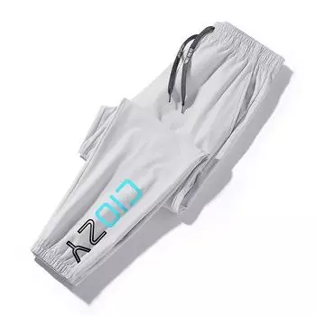 Летние девятые брюки, мужские прямые спортивные брюки, корейская версия, свободные универсальные повседневные брюки M серый