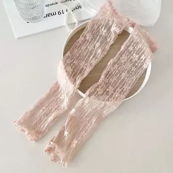 Летние длинные перчатки без пальцев женские солнцезащитные рукава перчатки женские тонкие кружевные сетчатые рукава солнцезащитные варежки с защитой от ультрафиолета