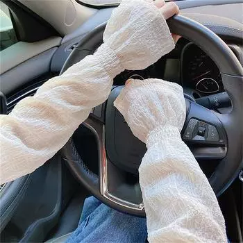 Летние длинные перчатки без пальцев женские солнцезащитные рукава перчатки водительские рукава солнцезащитные УФ дышащие варежки синий