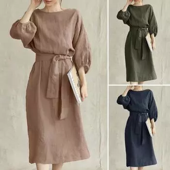 Летние длинные платья со шнуровкой на талии большого размера, женская одежда, вечернее платье, элегантное французское уличное платье XS зелёный