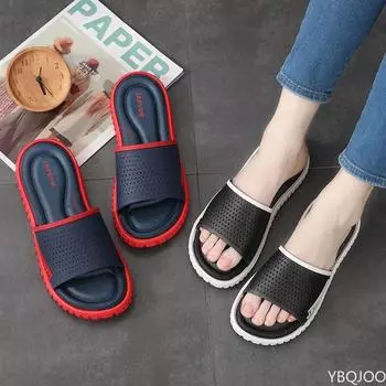 Летние домашние тапочки для мужчин, тапочки для дома, тапочки для ванной, тапочки для душа и пляжа, мягкие 38 чёрный