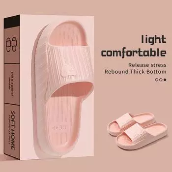 Летние домашние тапочки для женщин, противоскользящие для мужчин и женщин, душевые тапочки из материала ЭВА для гостиничных тапочек 36-37 коричневый