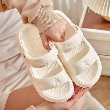 Летние двойные нескользящие сандалии с героями мультфильмов, женские сандалии на толстой подошве и тапочки, мужские летние тапочки, пляжные сандалии 36-37