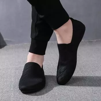 Летние дышащие ленивые туфли Doudou для мужчин, педальные туфли из старой пекинской ткани, повседневные туфли для общения с людьми, для вождения, приливные туфли 39