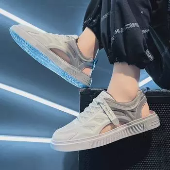 Летние дышащие сандалии на шнуровке для молодежи для путешествий на свежем воздухе и пляжа 44