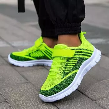 Летние дышащие сетчатые кроссовки для мальчиков и девочек 28 зелёный