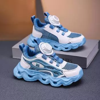 Летние дышащие сетчатые кроссовки для мальчиков, кроссовки для бега и кроссовки для папы для мальчиков Size 29,Foot Length:18cm белый