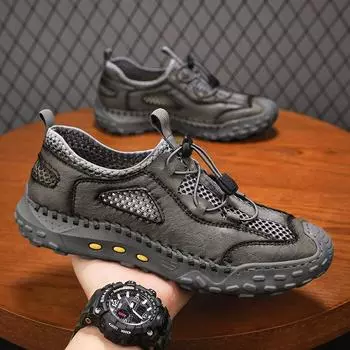 Летние дышащие сетчатые туфли мужские спортивные повседневные туфли на мягкой подошве в стиле ретро 38 золотистый