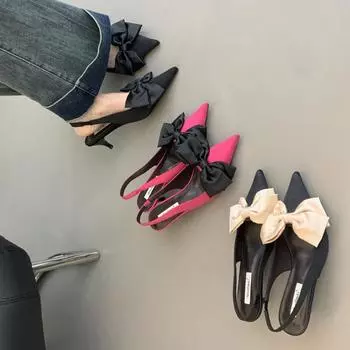 Летние французские задние пустые одинарные туфли женские туфли модные универсальные сандалии с сумкой 35 розы красного