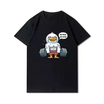 Летние футболки больших размеров для женщин, повседневные топы с короткими рукавами и принтом свистящей утки, футболки большого размера с круглым вырезом из 100% хлопка S