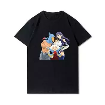 Летние футболки больших размеров для женщин, повседневные топы с короткими рукавами с принтом аниме Shangri La Frontier, футболки большого размера с круглым вырезом из 100% хлопка S
