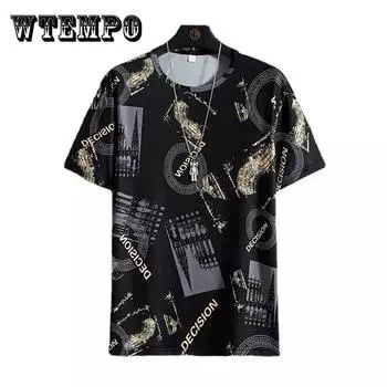 Летние футболки из ледяного шелка, большие футболки с геометрическим графическим принтом, мягкие дышащие крутые топы, мужские повседневные рубашки с круглым вырезом и короткими рукавами XXXXL