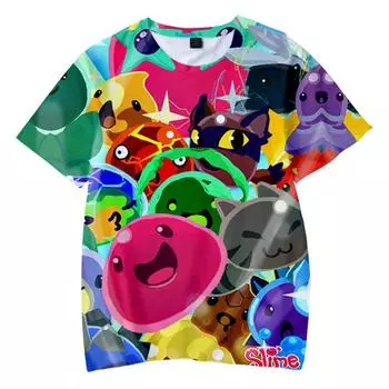 Летние футболки с 3D принтом Slime Rancher, уличная одежда с героями мультфильмов, аниме, уличная одежда для мужчин и женщин, модная футболка большого размера, детские футболки, топы, одежда S