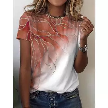 Летние футболки с цветочным дизайном и 3D-принтом для женщин, уличная одежда, повседневная мода 2000 года, футболки с коротким рукавом, футболки с круглым вырезом, топы, одежда S