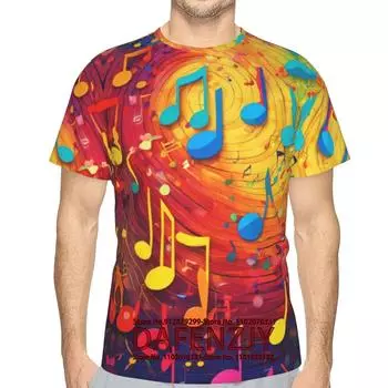 Летние футболки с музыкальной нотой, уличная одежда с 3D принтом фортепиано, мужская и женская модная футболка большого размера с короткими рукавами, детские футболки, топы, одежда L красный