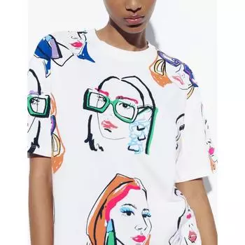 Летние футболки женские мультяшные забавные модные футболки с графическим принтом топы женские каракули граффити футболка Mujer S