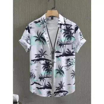 Летние гавайские рубашки с принтом животных, пальм, 3D-рубашки для мужчин и женщин, модная пляжная рубашка, повседневные блузки с коротким рукавом для улицы S