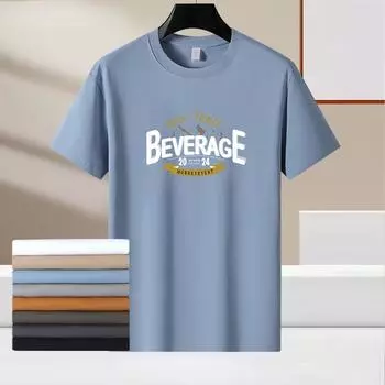Летние хлопковые футболки с принтом для мужчин, футболки с короткими рукавами и круглым вырезом M