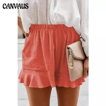 Летние хлопковые повседневные женские однотонные свободные прямые брюки со складками и высокой талией S темно-синий