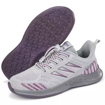 Летние и осенние сетчатые туфли для пожилых женщин среднего и пожилого возраста, спортивная обувь для прогулок 35 серый
