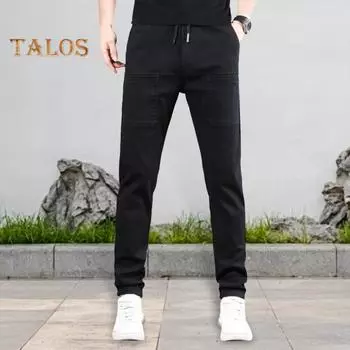 Летние и весенние брюки из ледяного шелка с 6 карманами в стиле пэчворк, прямые брюки больших размеров, однотонные, водонепроницаемые, с эластичной резинкой на талии, повседневные брюки для работы, школы, путешествий S светло-серый