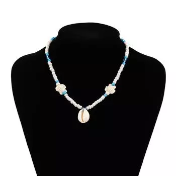 Летние каникулы в пляжном стиле, ожерелье из бисера на ключице, универсальное ожерелье в виде океанской ракушки и морской звезды 1