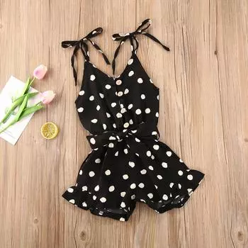 Летние комбинезоны с принтом сердца для маленьких девочек, 4 цвета, комбинезоны на пуговицах без рукавов, модная одежда 2-3Y красный