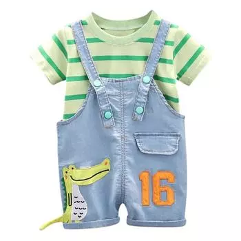 Летние комплекты детской одежды для мальчиков: футболка с короткими рукавами и штаны, комплекты одежды из 2 предметов S/80