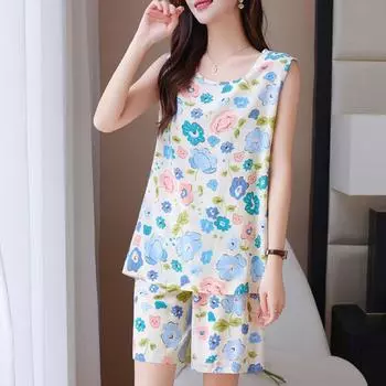 Летние комплекты для женщин, комплекты из 2 предметов, свободные повседневные элегантные свободные шорты, комплекты летней одежды с принтом 2XL