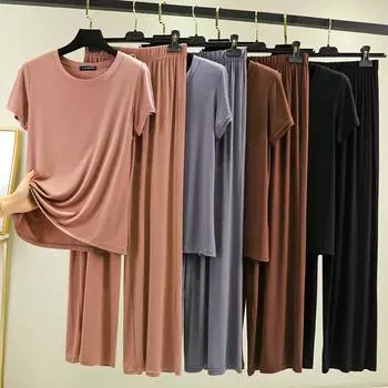 Летние комплекты женские свободные милые пижамы с коротким рукавом повседневные пижамы большого размера XXL