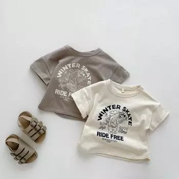 Летние корейские хлопковые футболки с короткими рукавами и нижние рубашки для младенцев, мальчиков и девочек 80 cm