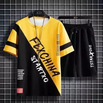 Летние костюмы для мужчин Толстовки Футболки для мужчин Топы с мангой Футболки с граффити Готическая футболка с коротким рукавом Мужской повседневный костюм XXXXXL чёрный