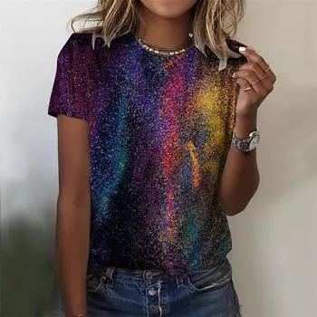 Летние красочные чешуйки 3D принт футболки элегантная повседневная красивая женская одежда смешная футболка большого размера с коротким рукавом лучший подарок XS