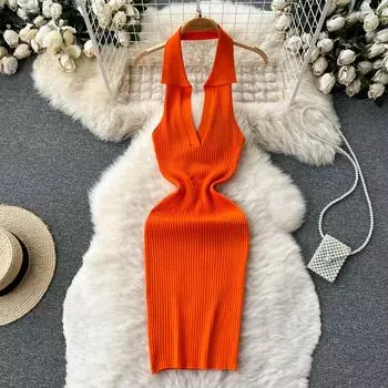 Летние крошки Pure Desire Wind Halter закрывают талию и демонстрируют тонкое и красивое вязаное платье