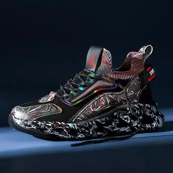 Летние кроссовки для бега с лезвиями 39–46, мужская повседневная обувь, легкая дышащая мужская молодежная спортивная обувь для мальчиков 39 чёрный