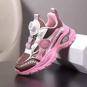 Летние кроссовки для мальчиков и девочек, детская мягкая легкая спортивная обувь для бега, тенниса, детская студенческая дышащая повседневная обувь для прогулок 28 розовый