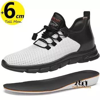 Летние кроссовки для мужчин, увеличивающие рост, стелька 6 см, увеличивающие рост, высокие, дышащие, мягкие, удобные 37